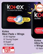 Kotex Maxi Pads + Wings-Per Pack