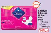 Lifestyle Libresse Cotton Feel Pads 10 Normal, 9 Super, 7 Goodnight-Per Pack
