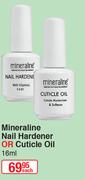 Mineraline Nail Hardener Or Cuticle Oil-16ml Each