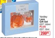 Yardley Lace Gift Set (EDT 100ml Plus EDT 15ml)