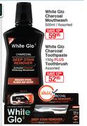 White Glo Charcoal Toothpaste 150g + Toothbrush