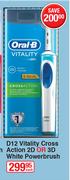 Oral B D12 Vitality Cross Action 2D Or 3D White Powerbrush-Each