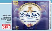 Baby Soft Supreme Quilts Toilet Rolls 12 Pack-Per Pack