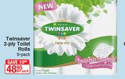 Twinsaver 2-Ply Toilet Rolls 9 Pack-Per Pack
