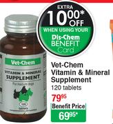 Vet-Chem Vitamin & Mineral Supplement-120 Tablets