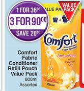 Comfort Fabric Conditioner Refill Pouch Value Pack-800ml Each