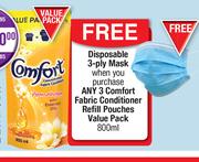 Comfort Fabric Conditioner Refill Pouch Value Pack-3 x 800ml