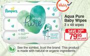 Aqua Pure Baby Wipes- 3 x 48 Wipes Per Pack