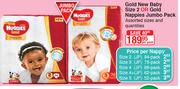 Huggies Gold New Baby Size 2 Or Gold Nappies Jumbo Pack-Per Pack