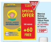 Marcus Rohrer Spirulina Value Pack 180 Tablets Plus Free 60 Tablets