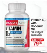 Biogen D3 With Coconut Oil 60 Softgel Capsules