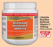 Lifestyle Nutrition Buffered Vitamin C 1000mg-300g Powder