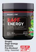 Biogen Rage Energy Extreme Pre Workout Assorted-320g