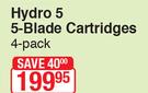 Schick Hydro 5 5-Blade Cartridges-4 Pack