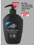 No Hair Hair Removal Lotion For Men Value Pack-400ml