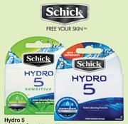 Schick Hydro 5 5-Blade Sensitive Cartridges-4 Pack
