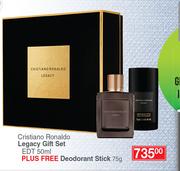 Cristiano Ronaldo Legacy Gift Set EDT 50ml Plus Free Deodorant Stick 75g