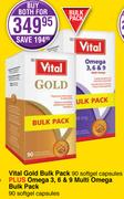Vital Gold Bulk Pack 90 Softgel Cap Plus Omega 3,6 & 9 Multi Omega Bulk Pack 90 Softgel Cap-Both For