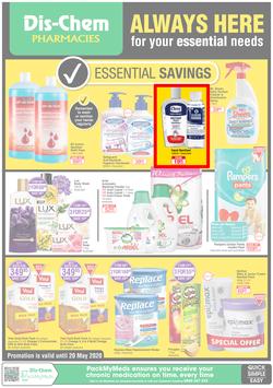 Dis-Chem : Essential Savings (5 May - 20 May 2020), page 1