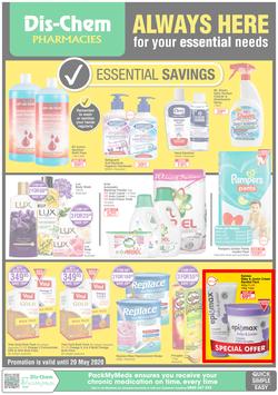Dis-Chem : Essential Savings (5 May - 20 May 2020), page 1