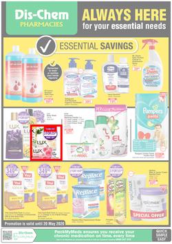 Dis-Chem : Essential Savings (5 May - 20 May 2020), page 1