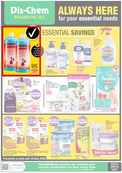 Dis-Chem : Essential Savings (5 May - 20 May 2020), page 1