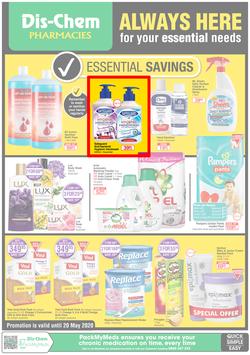 Dis-Chem : Essential Savings (5 May - 20 May 2020), page 1