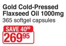 Dis-Chem Gold Cold Pressed Flaxseed Oil 1000mg 365 Softgel Capsules
