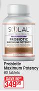 Solal Probiotic Maximum Potency 60 Tablets