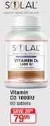 Solal Vitamin D3 1000IU 60 Tablets