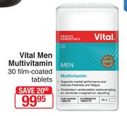 Vital Men Multivitamin 30 Film Coated Tablets