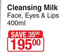 Bionike Defence Cleansing Milk Face, Eyes & Lips-400ml