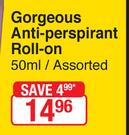 Yardley Gorgeous Anti Prspirant Roll On Assorted-50ml