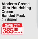 Bioderma Atoderm Creme Ultra Nourishing Cream Banded Pack-2 x 500ml Per Pack