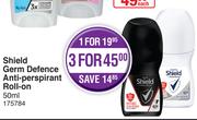 Shield Germ Defence Anti Perspirant Roll-On-3 x 50ml