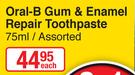 Oral-B Gum & Enamel Repair Toothpaste Assorted-75ml Each