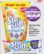 Sta Soft Doy-800ml Or Fabric Conditioner Refill Assorted-500ml