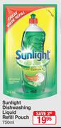 Sunlight Dishwashing Liquid Refill Pouch-750ml