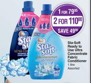 Sta Soft Ready To Use Ultra Concentrate Fabric Conditioner Assorted-For 1 x 1Ltr