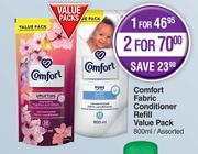 Comfort Fabric Conditioner Refill Value Pack Assorted-For 1 x 800ml