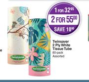 Twinsaver 2 Ply White Tissue Tube Assorted-For 1 x 80 Per Pack
