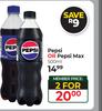 Pepsi Or Pepsi Max-For 2 x 500ml