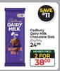 Cadbury Dairy Milk Chocolate Slab-For 2 x 80g/88g