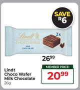 Lindt Choco Wafer Milk Chocolate -26g
