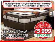 Mega Pedic Double Or Queen Golden Pocket Mattress & Base