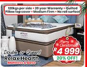Mega Pedic Double Or Queen Relax Health Mattress & Base