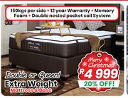 Mega Pedic Double Or Queen Extra Weight Mattress & Base