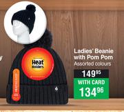 Heat Holders Ladies Beanie With Pom Pom Assorted Colours
