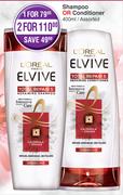 L'Oreal Elvive Shampoo Or Conditioner Assorted-400ml Each