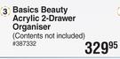 Basics Beauty Acrylic 2 Drawer Organiser